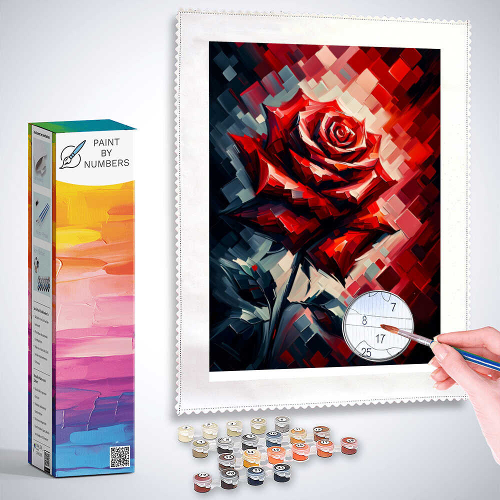 Red rose - Paint by Numbers