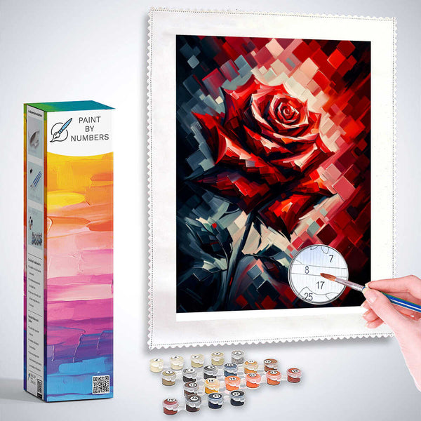 Red rose - Paint by Numbers
