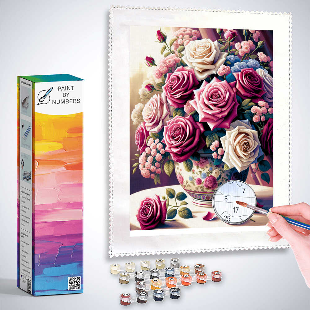 Paint by Numbers - Harmonious Roses Bouquet