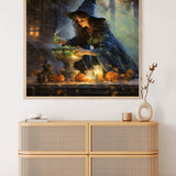 Paint by Numbers - Halloween Magic Brews artwork featuring a witch brewing a potion with pumpkins and candles in the background.