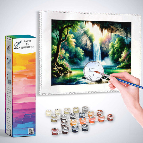 Paint by Numbers - Cave with waterfall