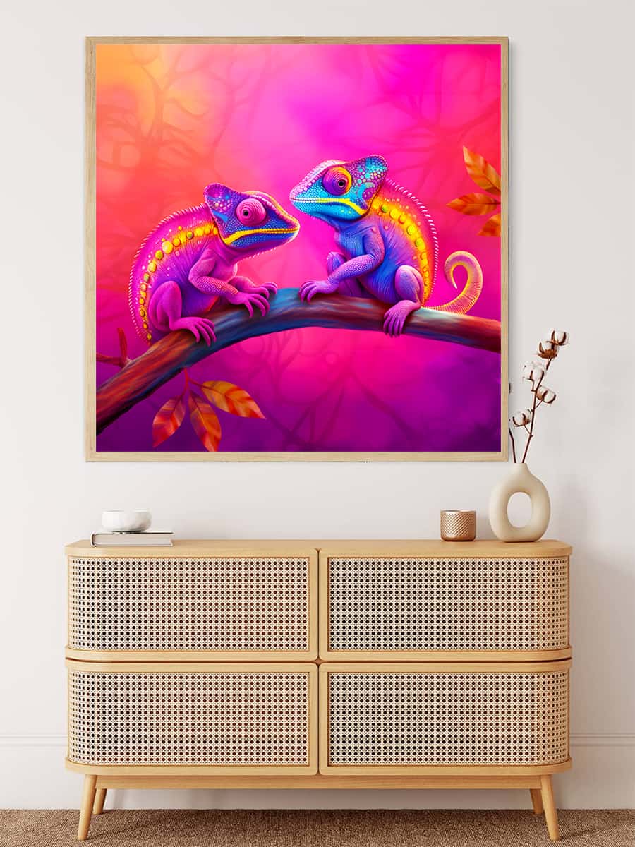 AB Diamond Painting - Chamäleon Liebe - gedruckt in Ultra-HD - AB Diamond, Chamäleon, Liebe, Neu eingetroffen, Quadratisch, Tiere