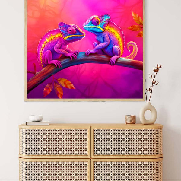 AB Diamond Painting - Chamäleon Liebe - gedruckt in Ultra-HD - AB Diamond, Chamäleon, Liebe, Neu eingetroffen, Quadratisch, Tiere