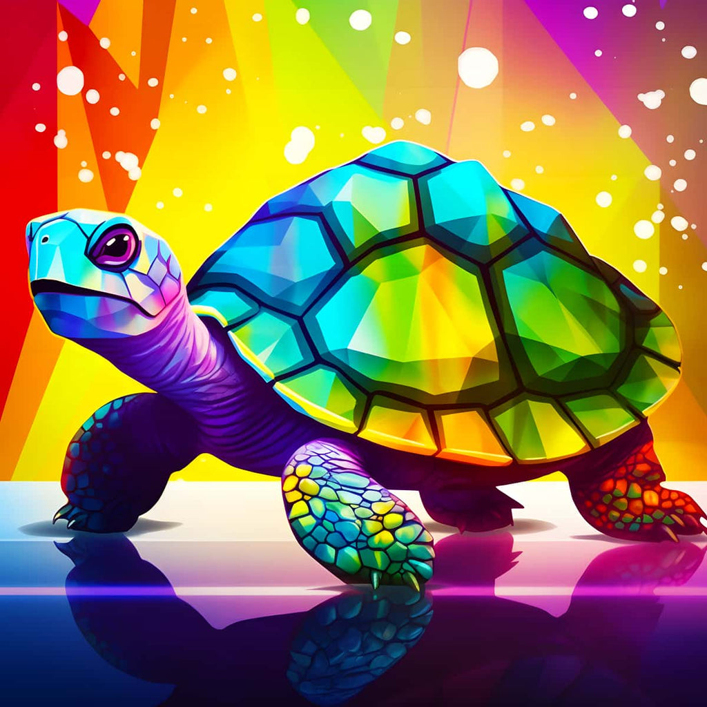AB Diamond Painting - Diamant Schildkröte - gedruckt in Ultra-HD - AB Diamond, Neu eingetroffen, Quadratisch, Schildkröte, Tiere