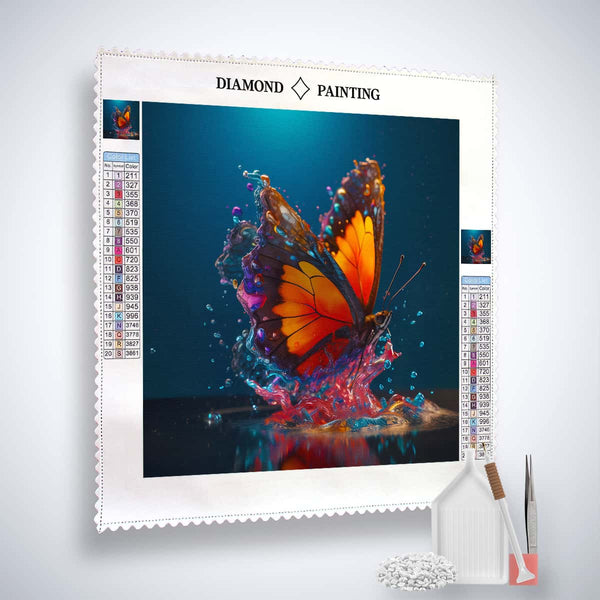 AB Diamond Painting Butterfly Bathes - Paint by Numbers Kit with Professional Canvas, Acrylic Diamonds, and Artist's Tools