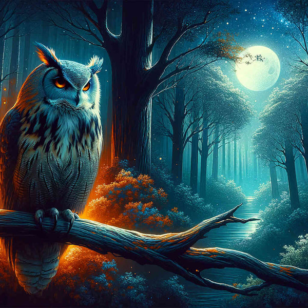Owl on branch - Paint by Numbers