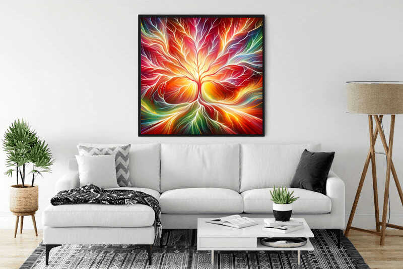 Paint by Numbers - Abstract Tree with Light of Life