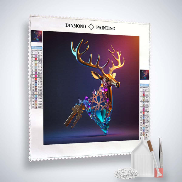 AB Diamond Painting - Hirsch im Lichtstrahl - gedruckt in Ultra-HD - AB Diamond, Hirsch, Neu eingetroffen, Quadratisch, Tiere