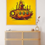 Diamond Painting - Uboot Comicart - gedruckt in Ultra-HD - Neu eingetroffen, Quadratisch, Retro Schiffe