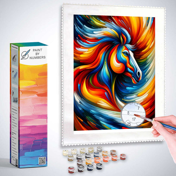 Horse, Colorful colors - Paint by Numbers