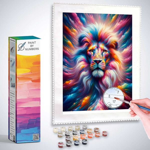 Paint by Numbers - Lion in colorful