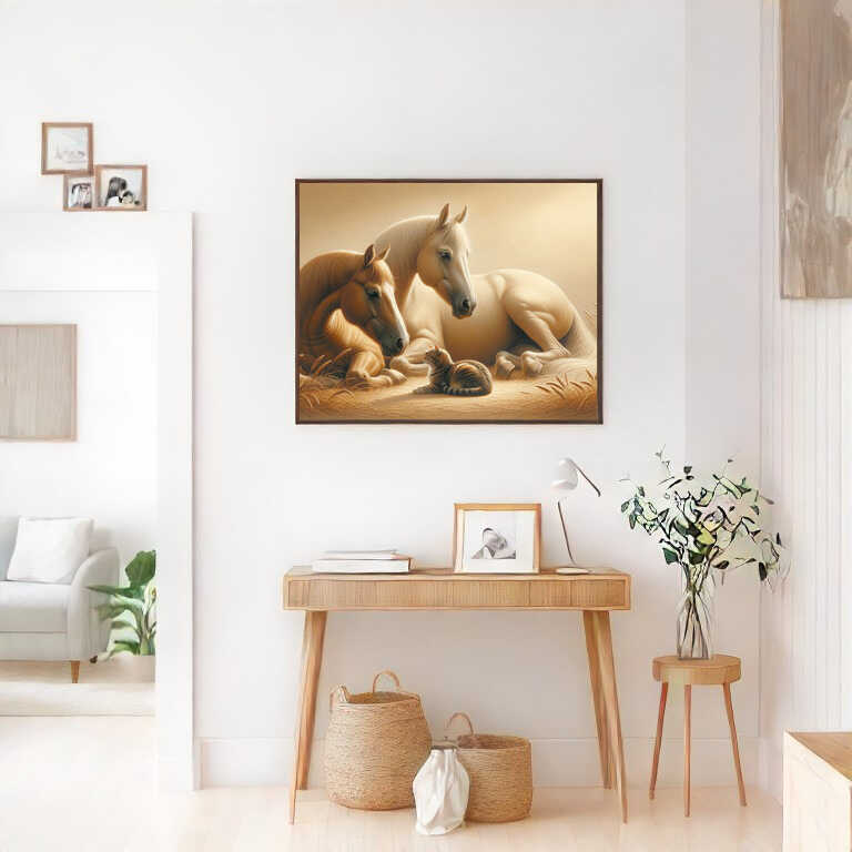 Paint by Numbers - Horses and cat