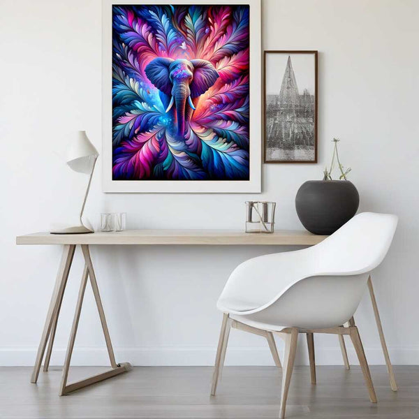 Paint by Numbers - Elephant Abstract Feathers