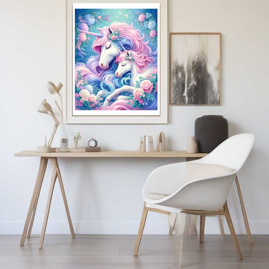 Paint by Numbers - Unicorn, mother and daughter