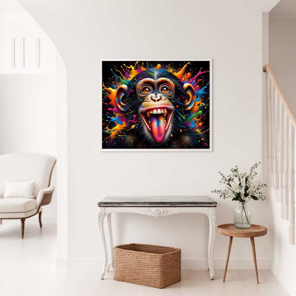 Monkey sticks out tongue - Paint by Numbers