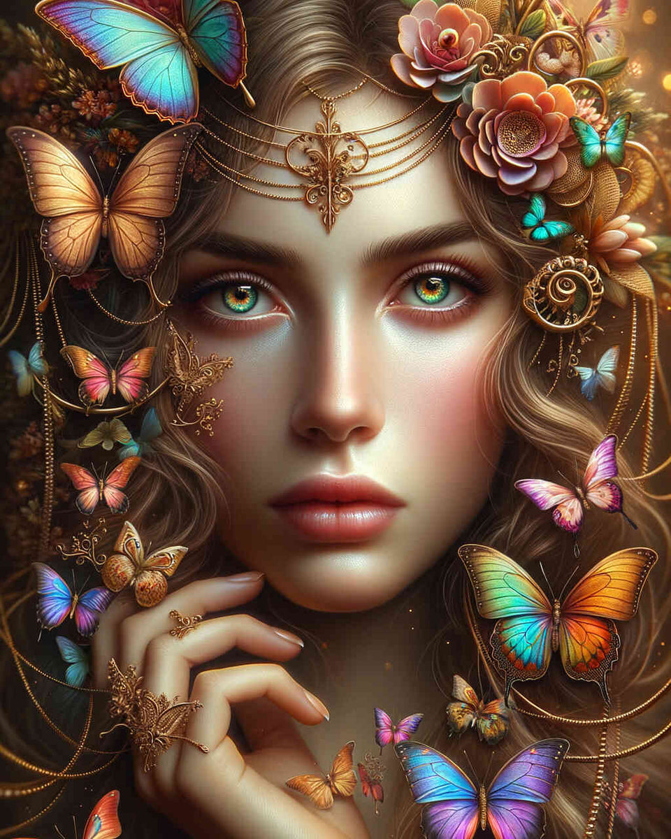 Paint by Numbers - Beauty with Butterflies Chains
