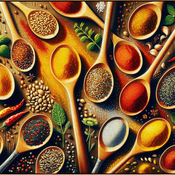 Paint by Numbers - Cooking spoon with spices of the kitchen