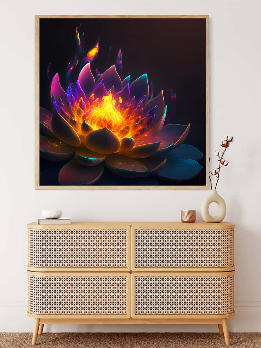 AB Diamond Painting - Feuerblume in der Nacht - gedruckt in Ultra-HD - AB Diamond, Blumen, Neu eingetroffen, Quadratisch