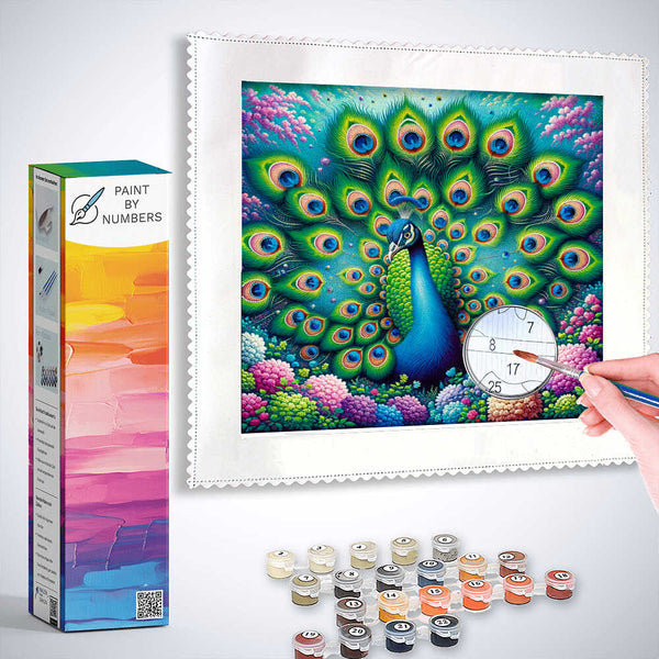 Paint by Numbers - Pictures Wheel of Peacock