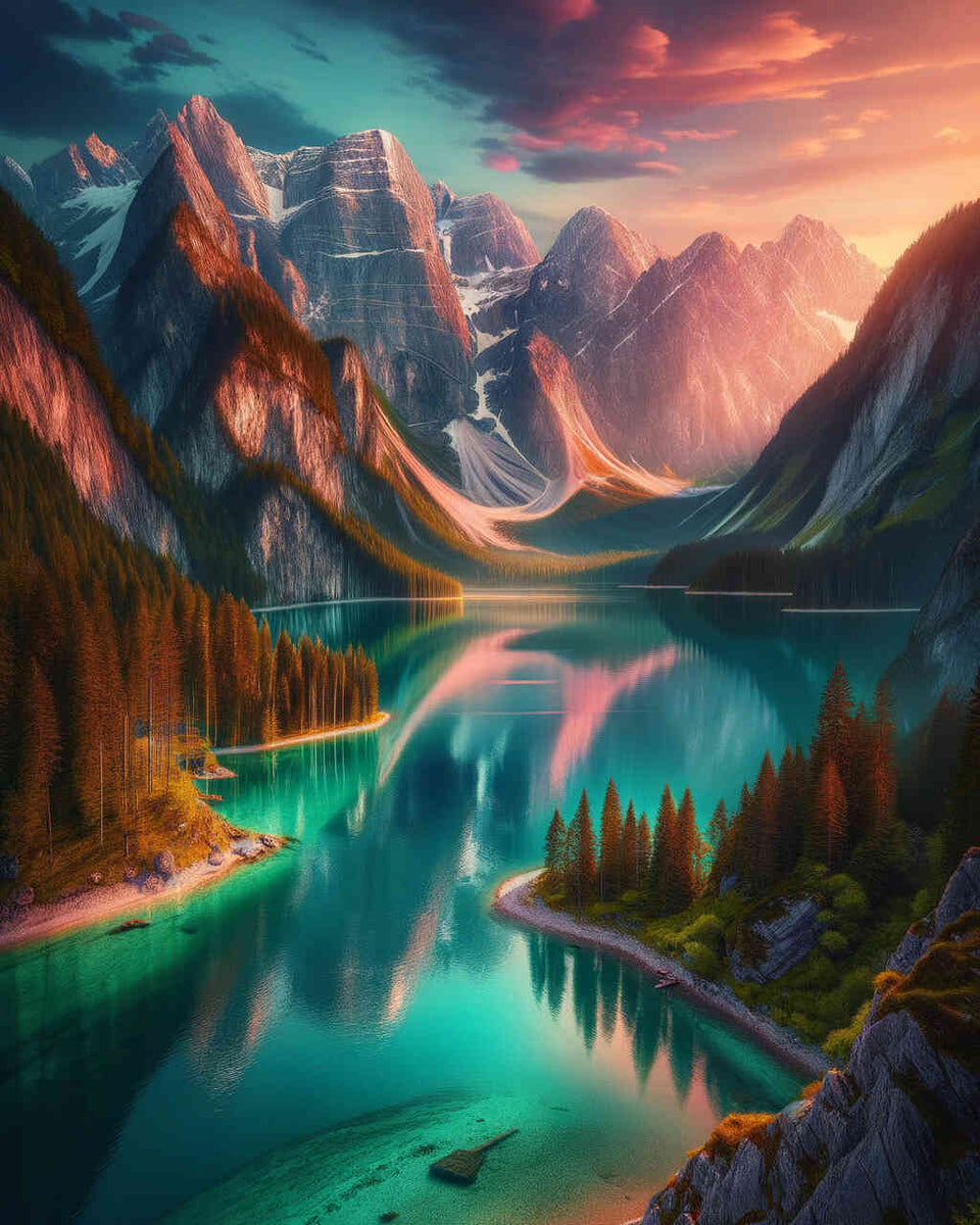 Paint by Numbers - Glass Clear Mountain Lake