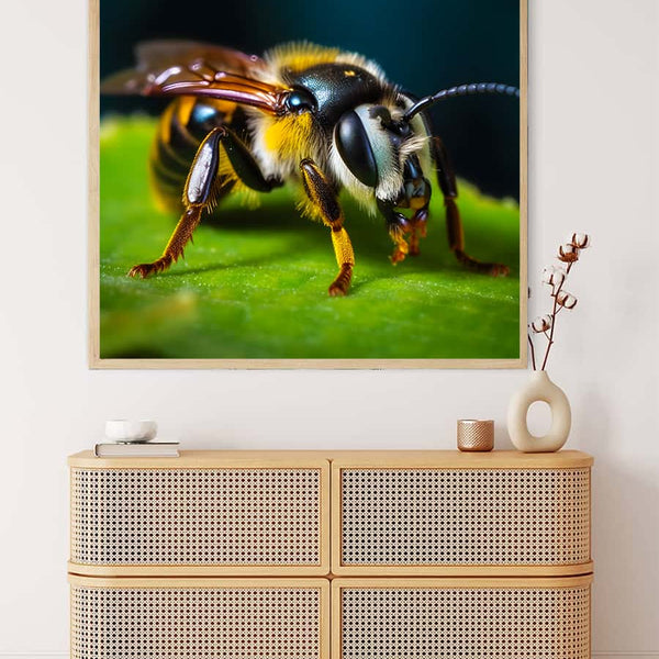 Malen nach Zahlen - Biene Frontal - hochwertige Leinwand - 170523, Biene, Neu eingetroffen, Quadratisch, Tiere