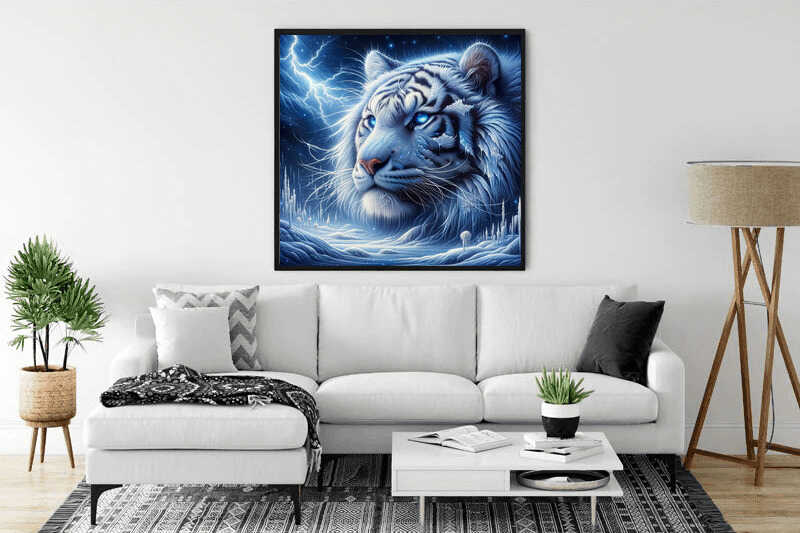 Paint by Numbers - Beautiful snow tiger