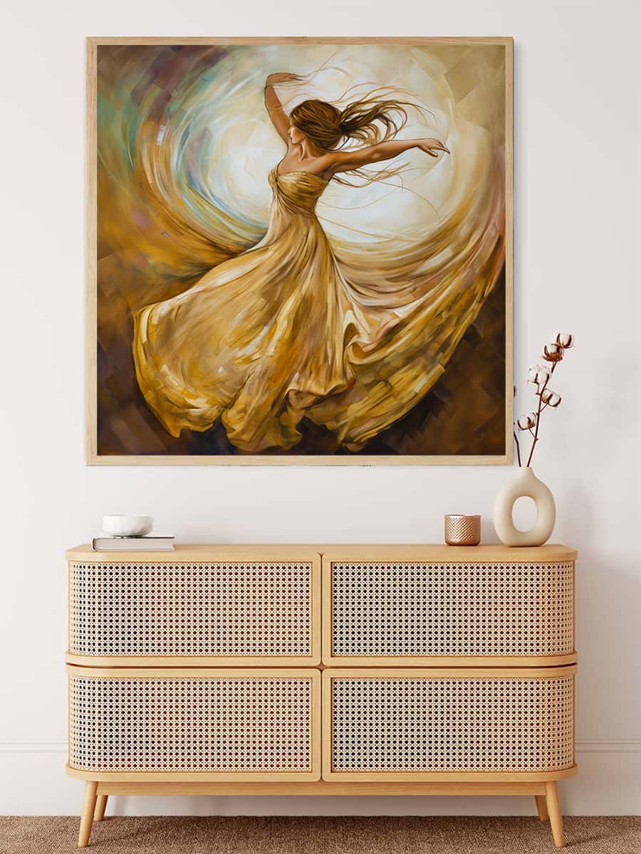 Diamond Painting - Frau in weißem Gewand - gedruckt in Ultra-HD - Menschen, Neu eingetroffen, Quadratisch