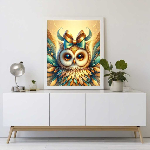 Owl with bow - Paint by Numbers