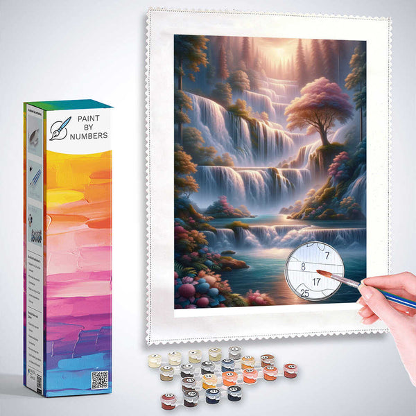 Paint by Numbers - Paradise, waterfall