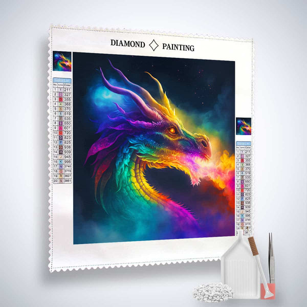 "Diamond Painting Kit featuring a vibrant Star Dragon design with enhanced acrylic diamonds and professional tools included"