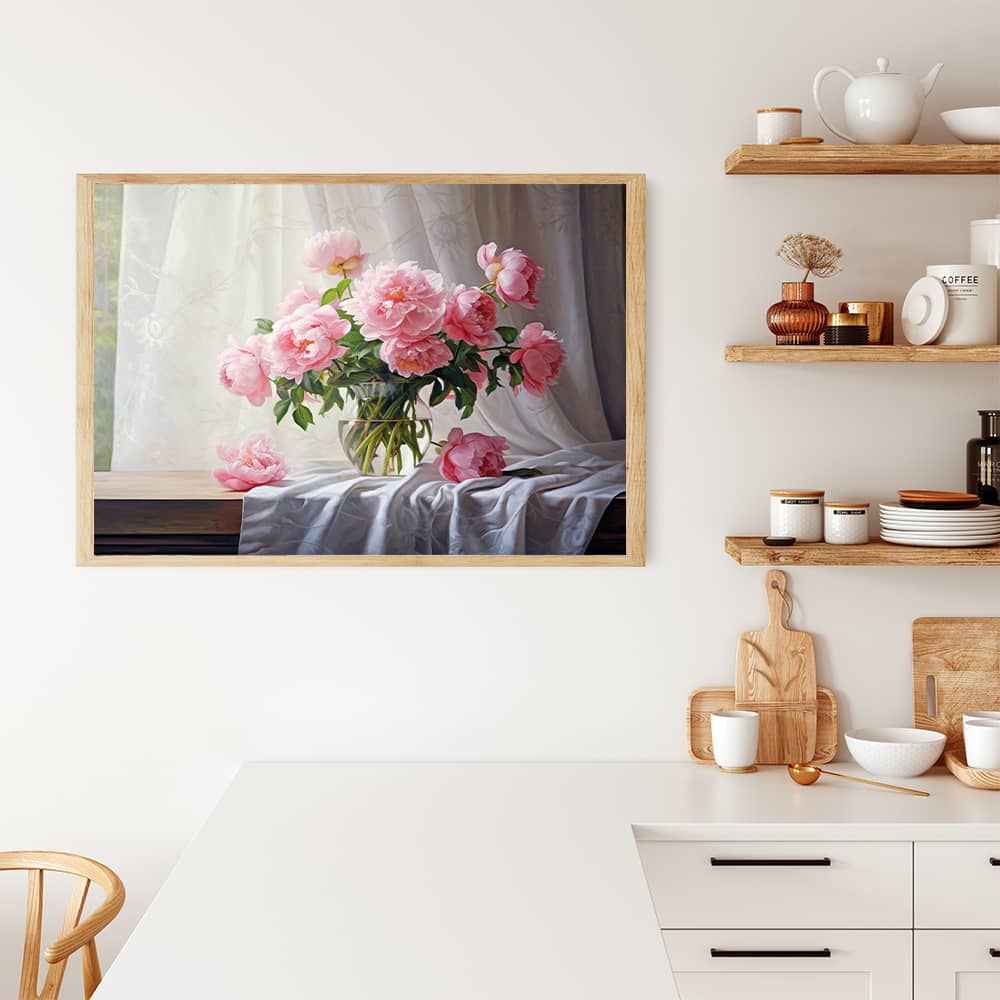 Bouquet of flowers, curtain - Paint by Numbers