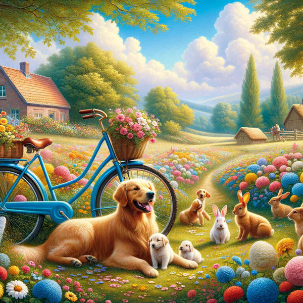 Paint by Numbers - Bicycle and dogs
