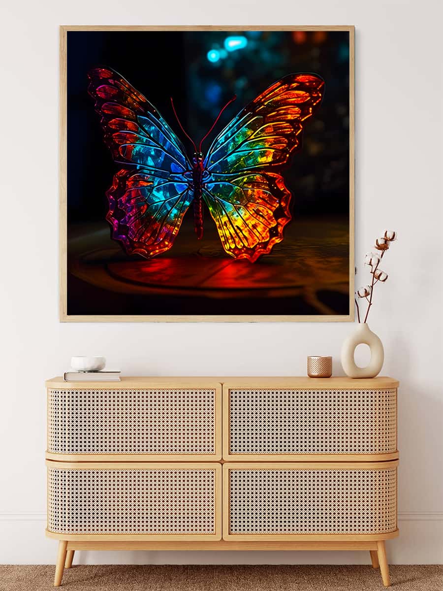 AB Diamond Painting - Schmetterling Frontal bei Nacht - gedruckt in Ultra-HD - AB Diamond, Neu eingetroffen, Quadratisch, Schmetterling, Tiere
