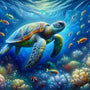 Paint by Numbers - Turtle with Fish