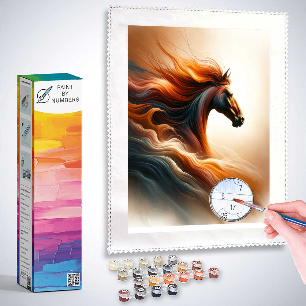 Paint by Numbers - Horse with Waving Mag