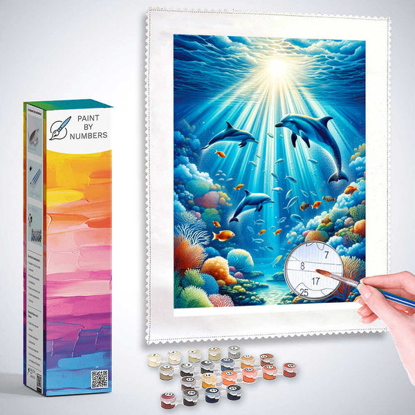 Paint by Numbers - Dolphins in the sea