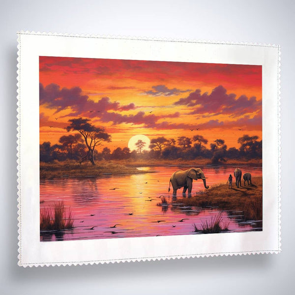 Africa, sunset with river - Paint by Numbers