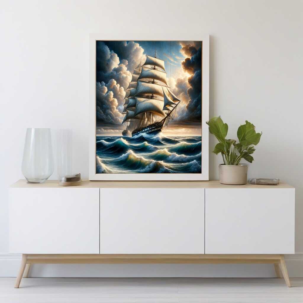 Sailing ship, Cloudy - Paint by Numbers