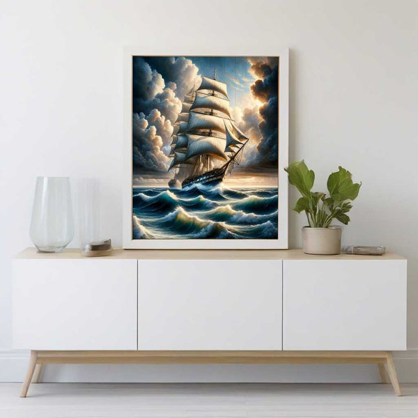 Sailing ship, Cloudy - Paint by Numbers