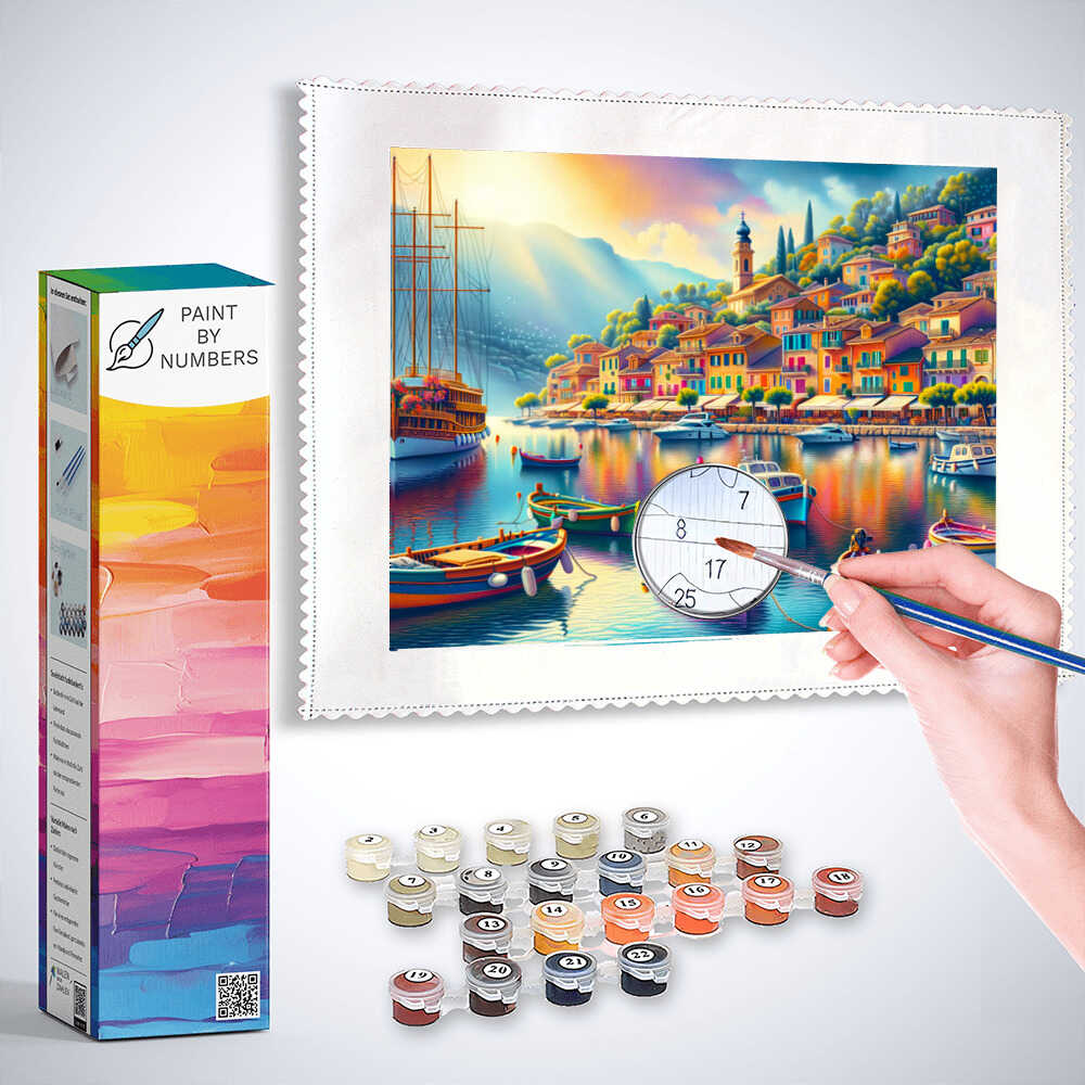Paint by Numbers - A harbor full of boats