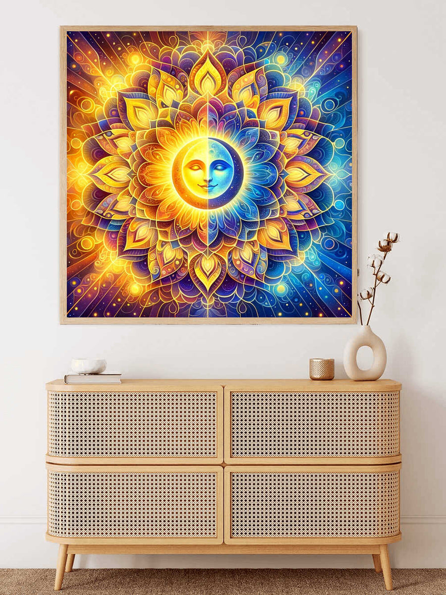 Paint by Numbers - Sun and Moon Mandala