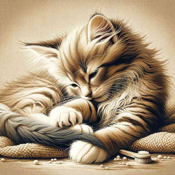 Paint by Numbers - Cat preening
