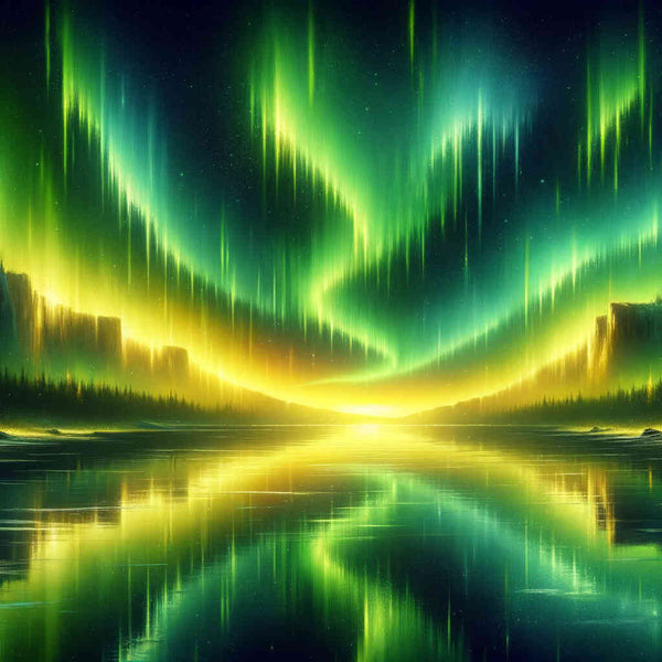 Paint by Numbers - Northern lights in green