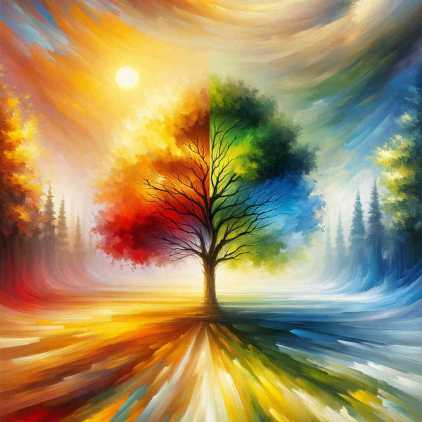 Paint by Numbers - Seasons tree, sun