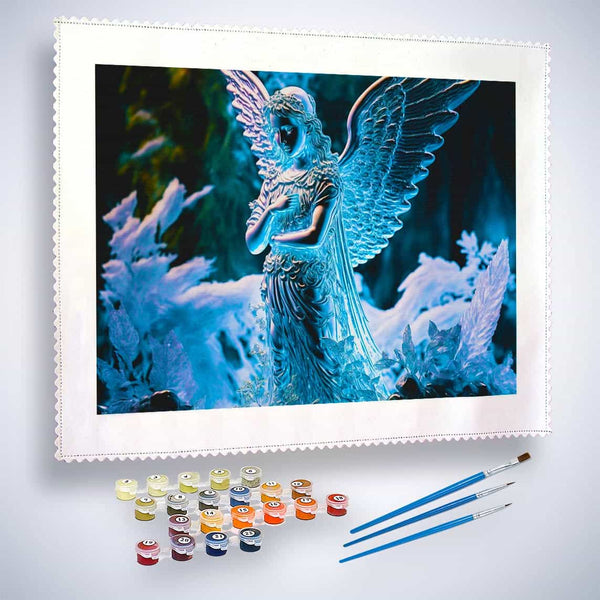Malen nach Zahlen - Eisengel - hochwertige Leinwand - Engel, Horizontal
