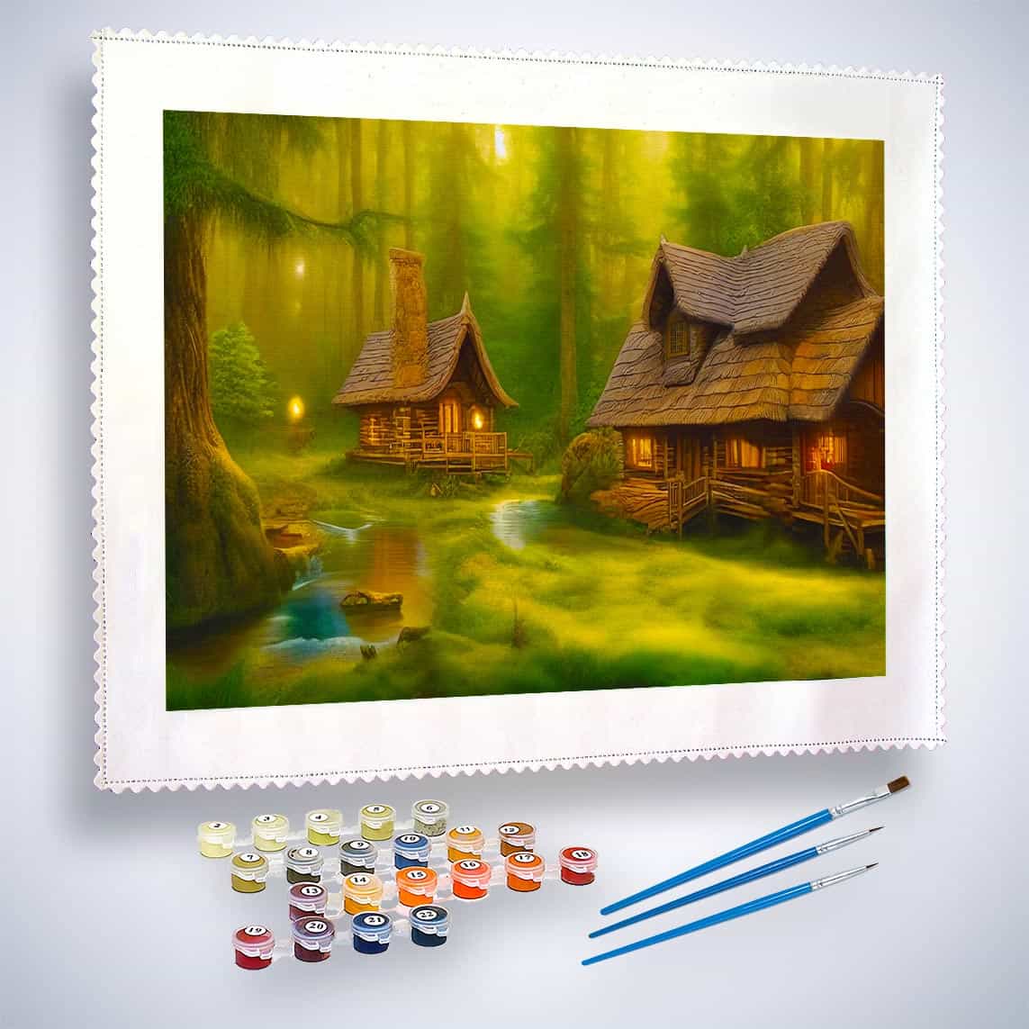 Malen nach Zahlen - Märchenwald - hochwertige Leinwand - Fantasy, Horizontal, Neu eingetroffen, Wald