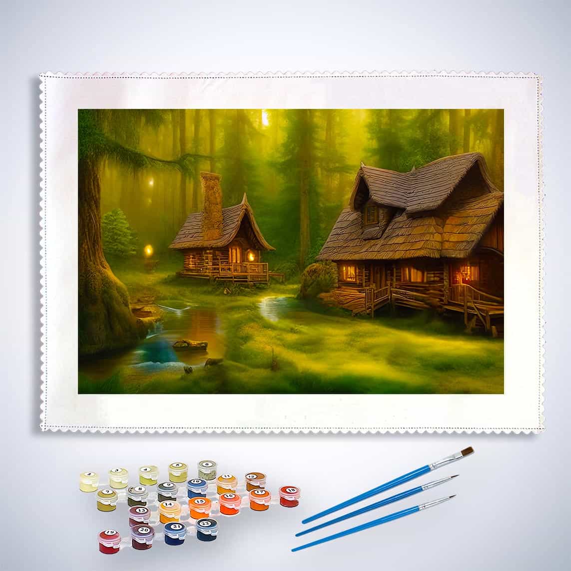 Malen nach Zahlen - Märchenwald - hochwertige Leinwand - Fantasy, Horizontal, Neu eingetroffen, Wald
