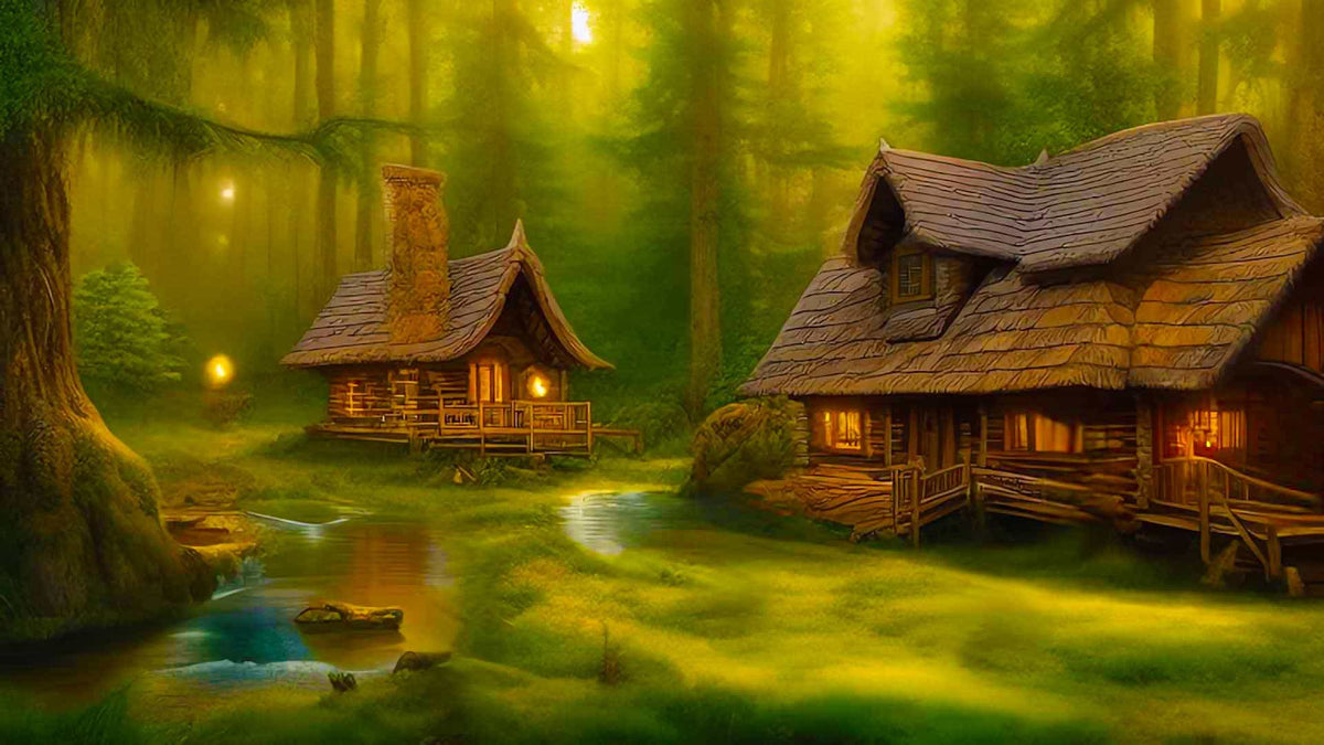 Malen nach Zahlen - Märchenwald - hochwertige Leinwand - Fantasy, Horizontal, Neu eingetroffen, Wald