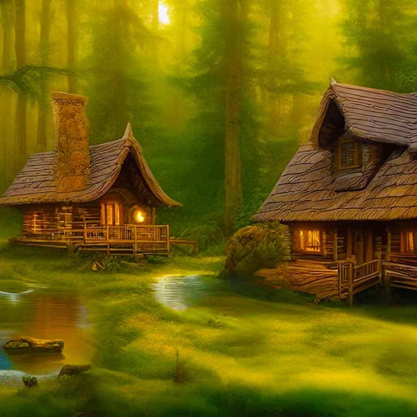 Malen nach Zahlen - Märchenwald - hochwertige Leinwand - Fantasy, Horizontal, Neu eingetroffen, Wald