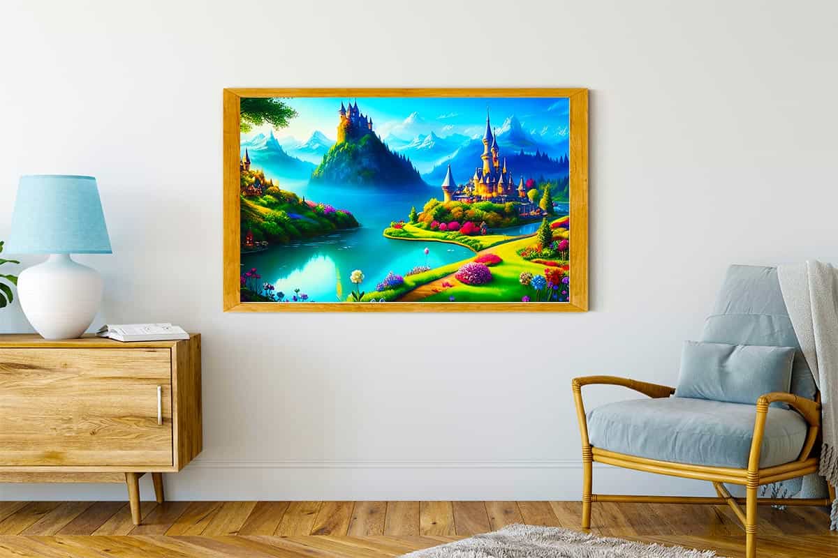 Malen nach Zahlen - Fantasyschlösser, Landschaft - hochwertige Leinwand - Fantasy, Horizontal